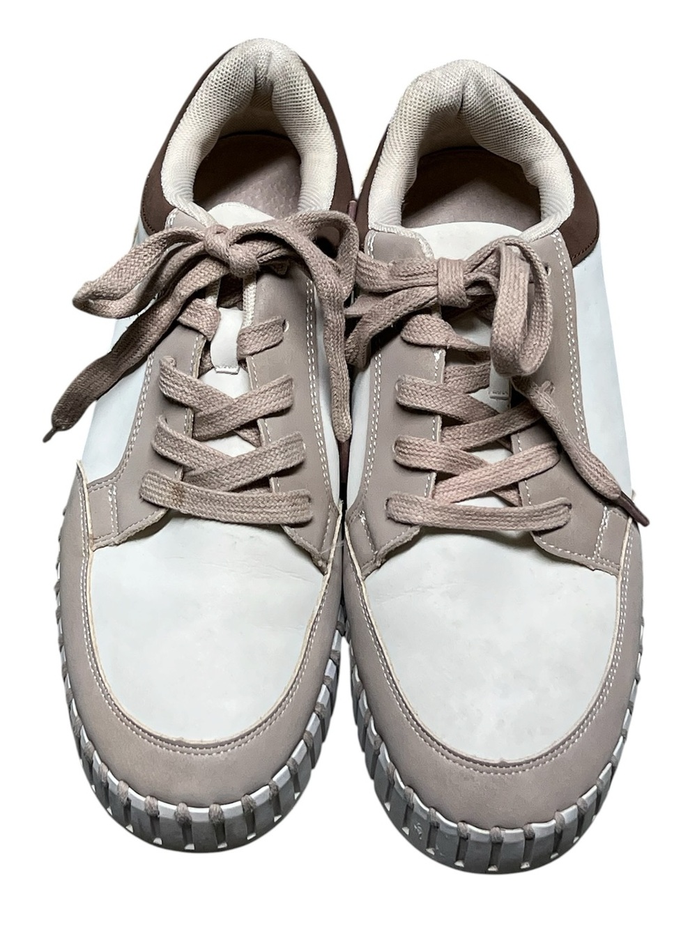 Ilse Jacobsen tulip neutral leather lace up platform sneakers in Lily white - Picture 3 of 10